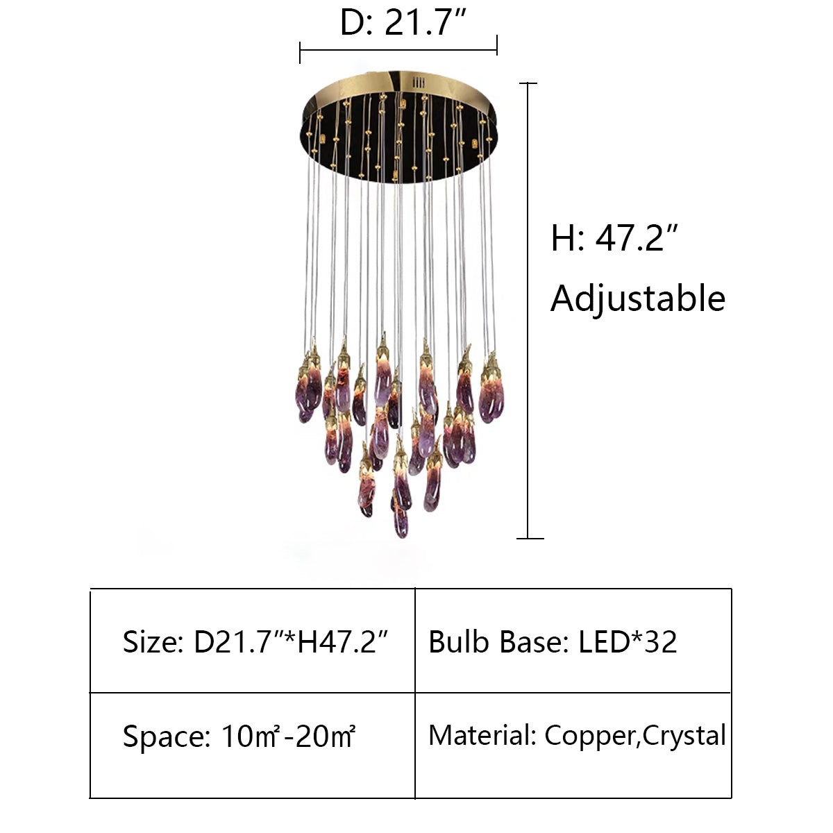 New Purple Style Eggplant-Shaped Chandelier