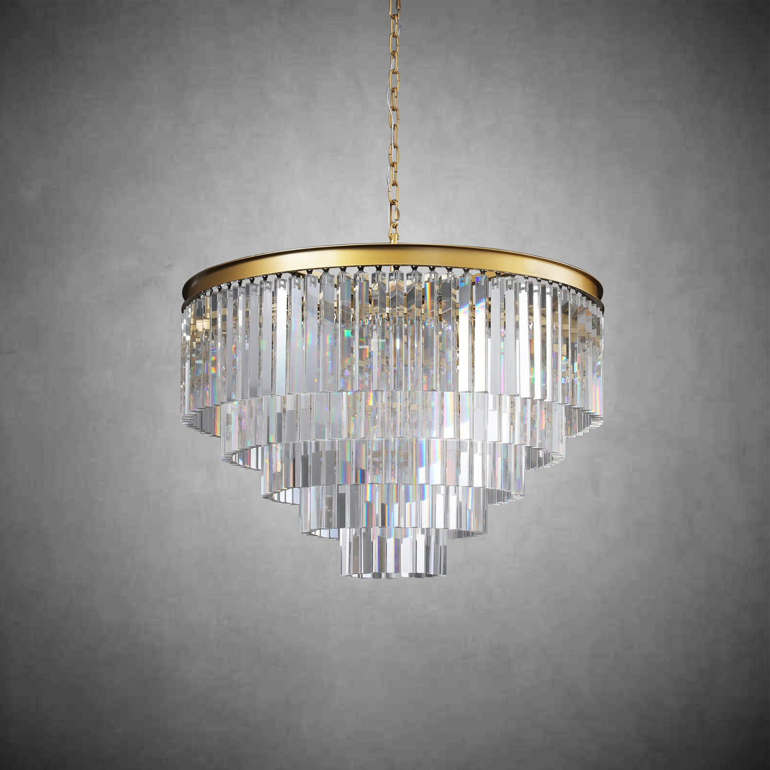 1920s Odaon Art Deco Round Chandelier 20"32''44''
