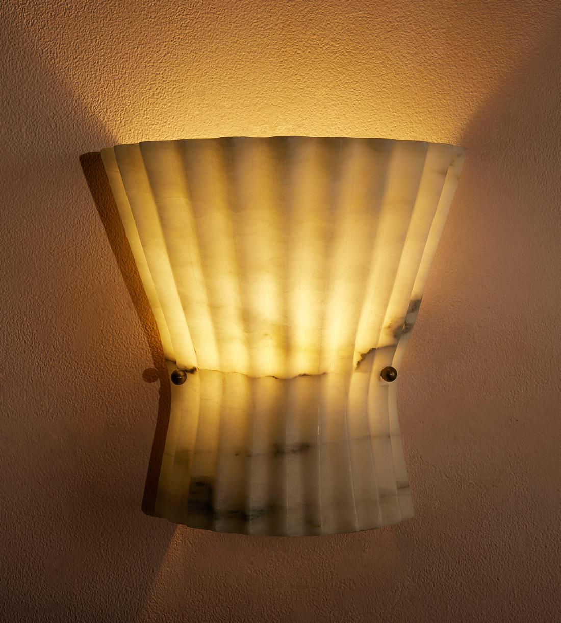 Mallory Alabaster Wall Light 9-Inchh