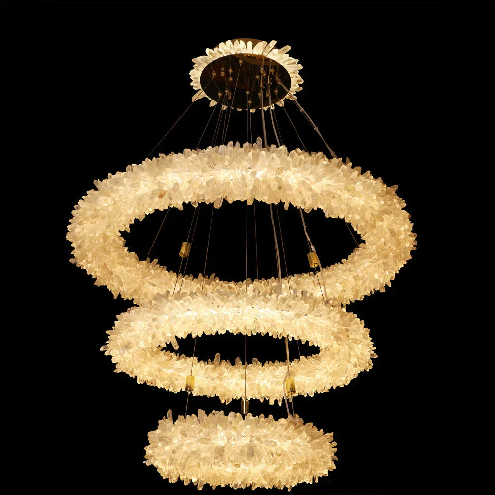 Modern Round / oval / linear / square Natural Crystal Chandelier