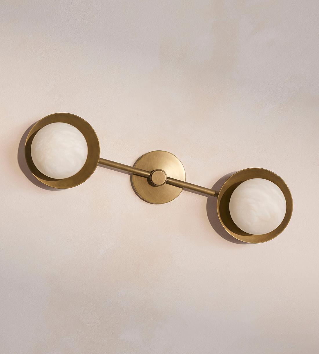 Linear Alabaster Globe Wall Sconce - Erhaus product image 1
