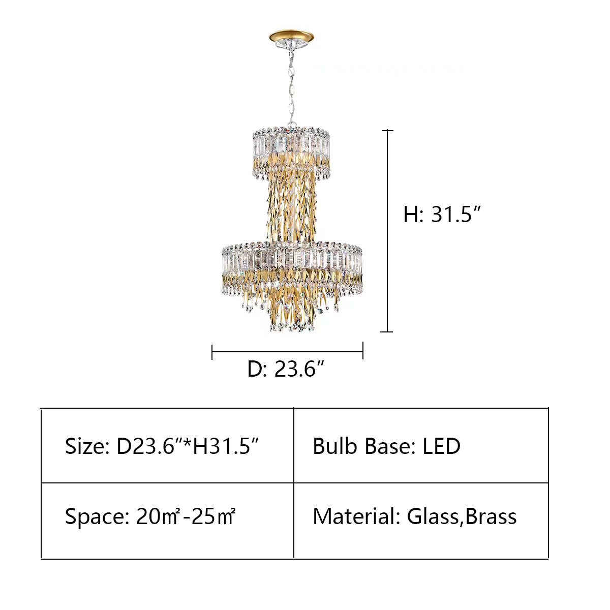 Modern Luxury 2 Layers Crystal Rod Gold Leaves Pendant Light for Living Room / bedroom