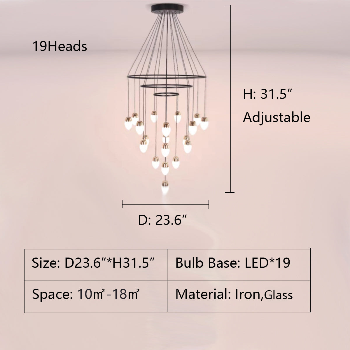 Extra Large Post-Modern Multi-Tier Chandelier for High-Ceiling Room / stairs