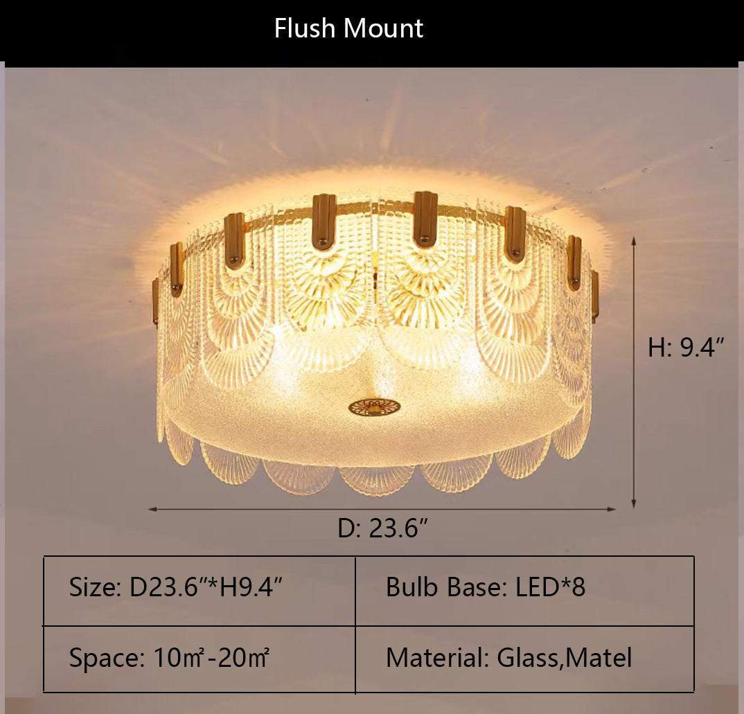 Nordic Light Luxury Patterned Glass Pendant Chandelier Suit for Living / dining Room / bedroom