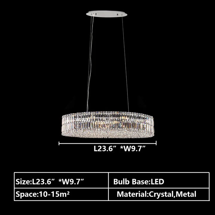 Modern Silver Ceiling Round / rectangle Crystal Chandelier Set for Living Room / dining Room / Bedroom