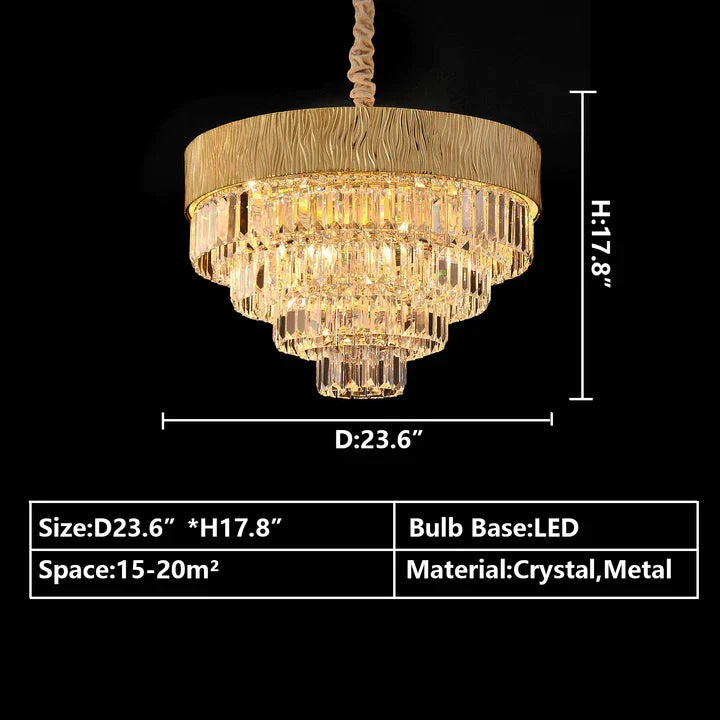 New Modern Gold Round / oval Light Luxury Ceiling Crystal Chandelier Set for Living Room / dining Room