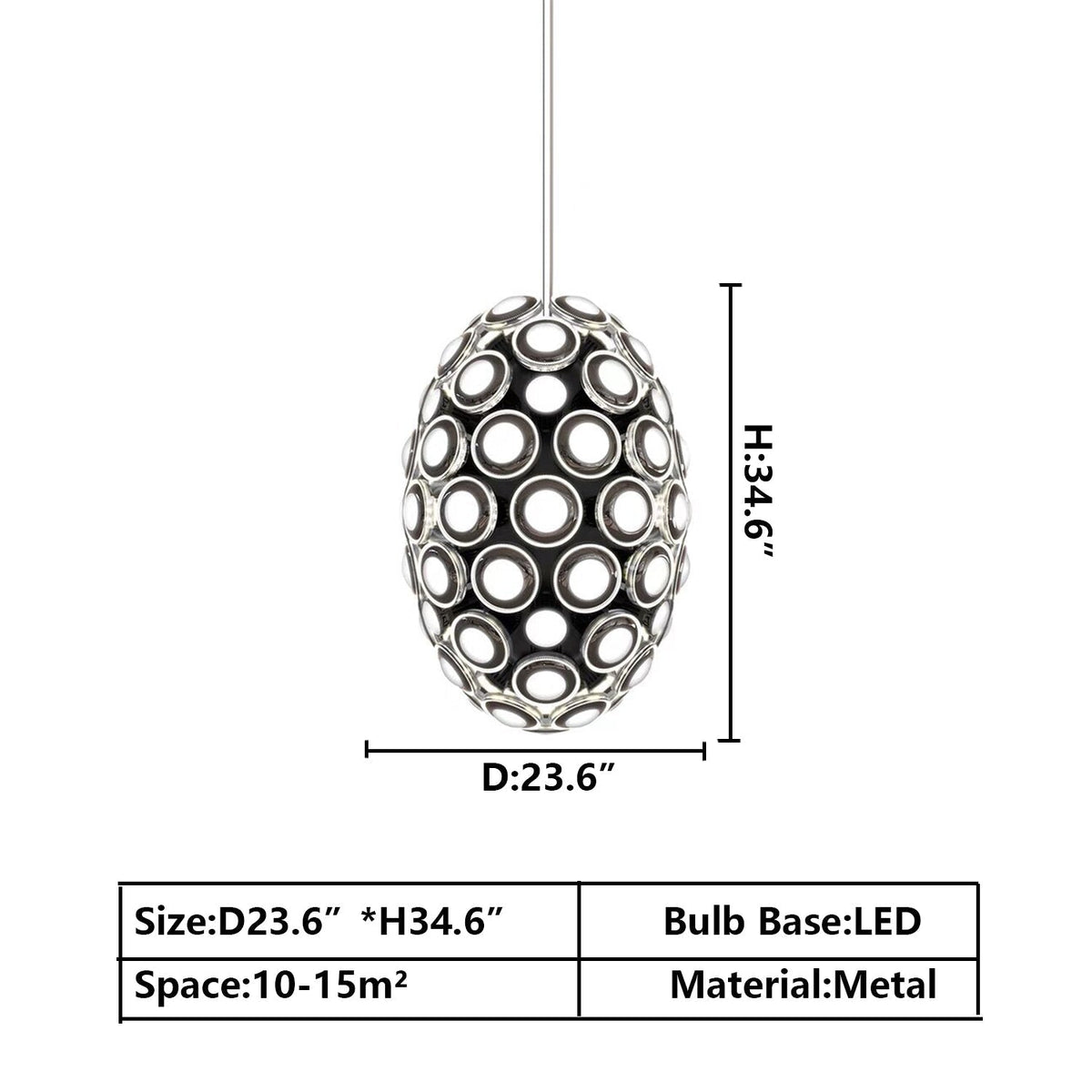 Modern Art Egg-Shaped Chandelier Iconic Eyes LED Pendant Light for Dining Room / living Room