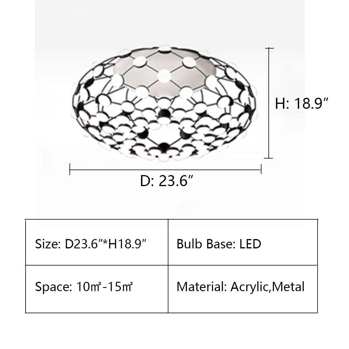Modern Basket Pendant Chandelier with Acrylic and Metal Finish for Living and Dining Room