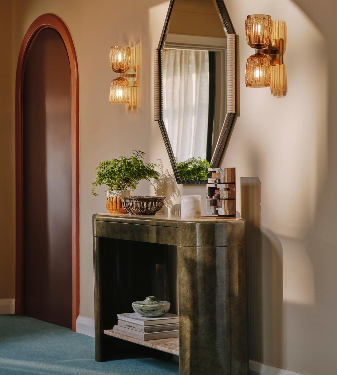 Thea 13-Inch Smoked Glass Wall Sconce