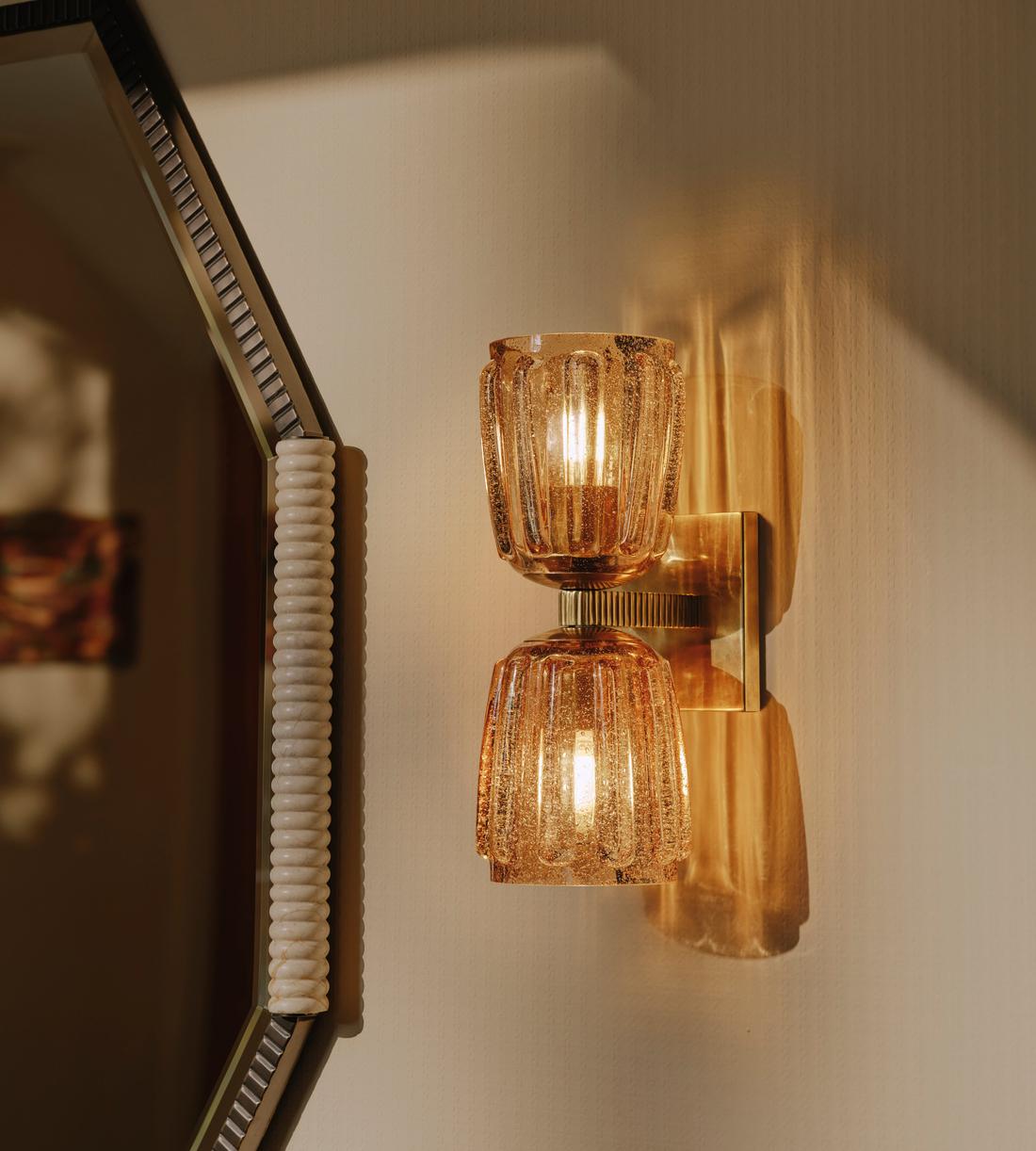 Thea 13-Inch Smoked Glass Wall Sconce