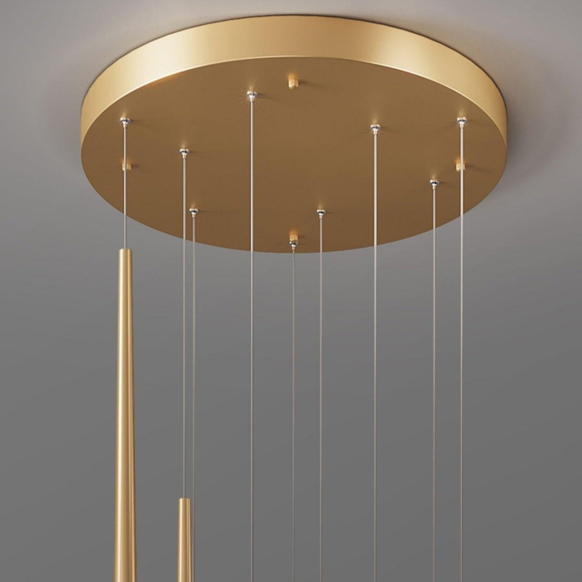 Minimalism Foyer Staircase Chandelier Ceiling Pendant Lighting for Living Room Entryway in Gold / Black Finish