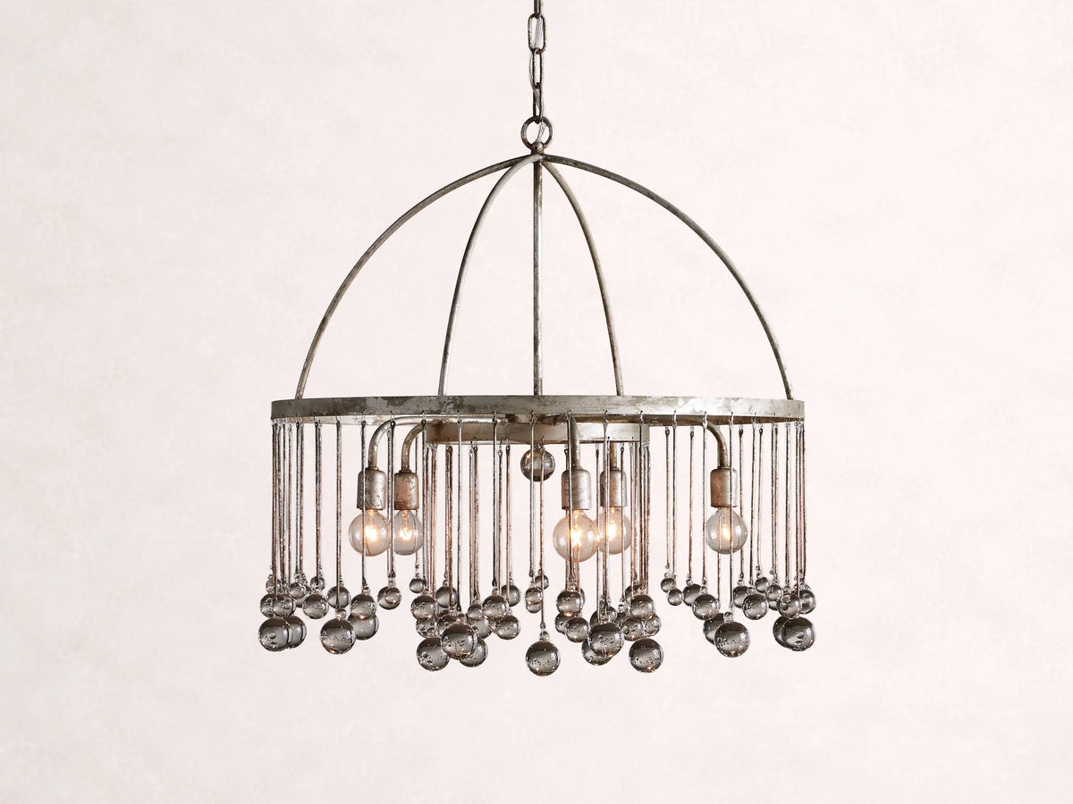 Aubrey Round Chandelier in Silver