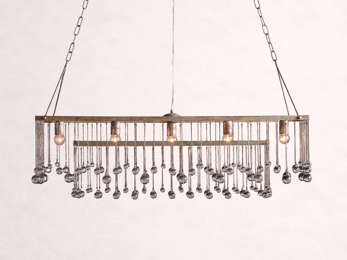 Aubrey Rectangular Chandelier in Silver