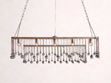 Aubrey Rectangular Chandelier in Silver