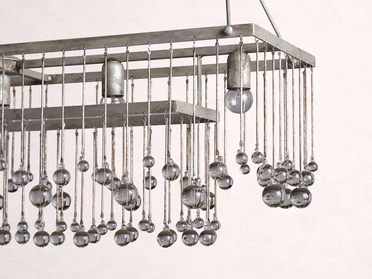 Aubrey Rectangular Chandelier in Silver