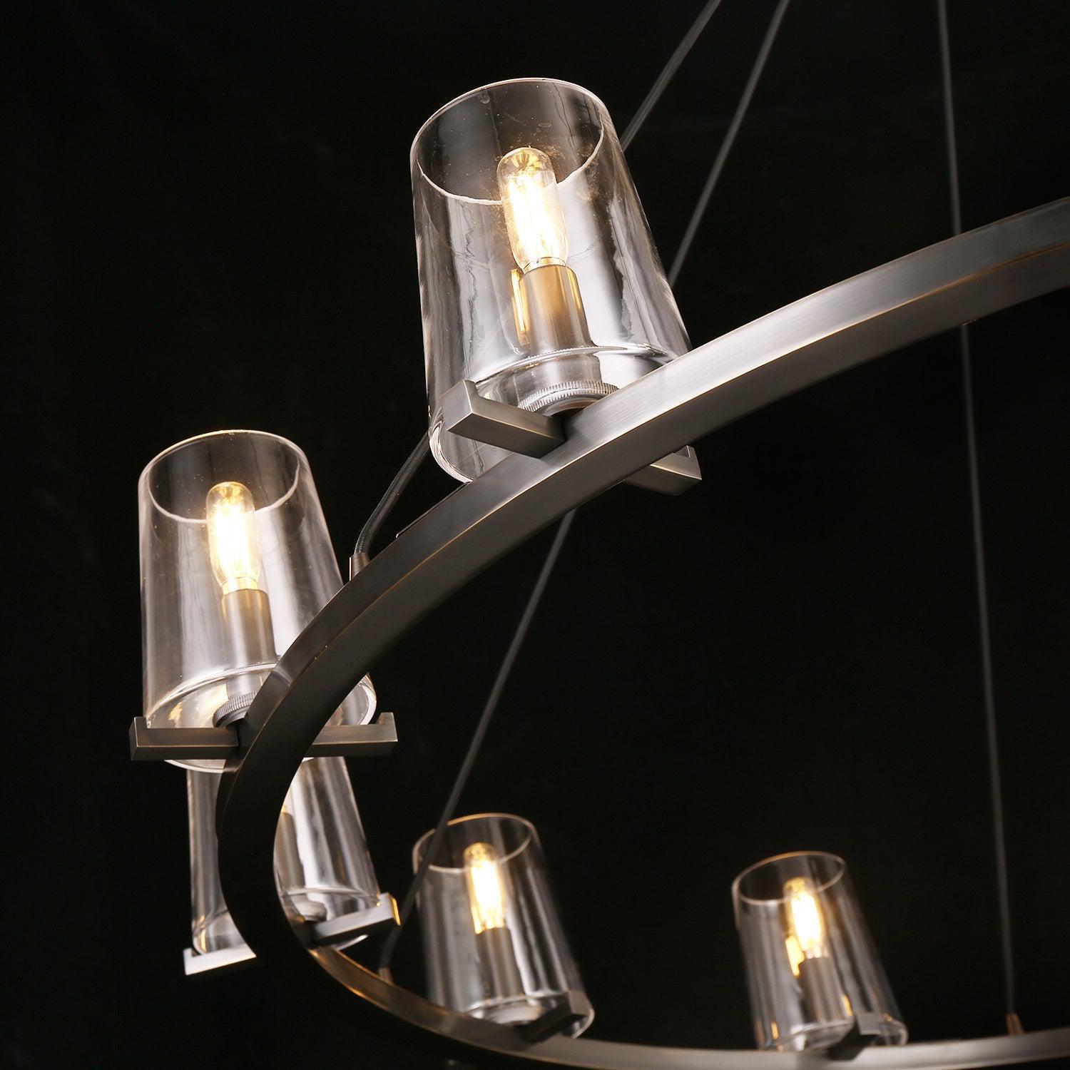 Paricia Clear Glass Round Chandelier 36" 48" 60"