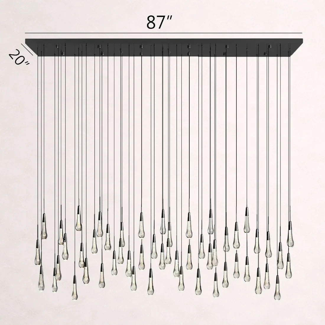 Soltaire Crystal Linear Chandelier 37-Inch50-Inch60-Inch70-Inch87-Inch120-Inchw