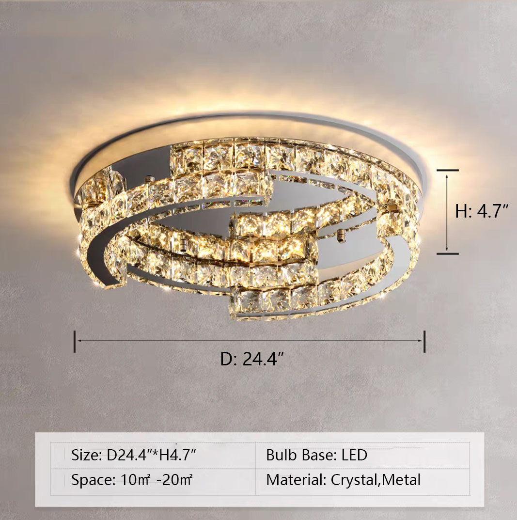 Modern Luxury Crystal Pendant Irregular Rings Chandelier Suit for Living / dining Room / bedroom