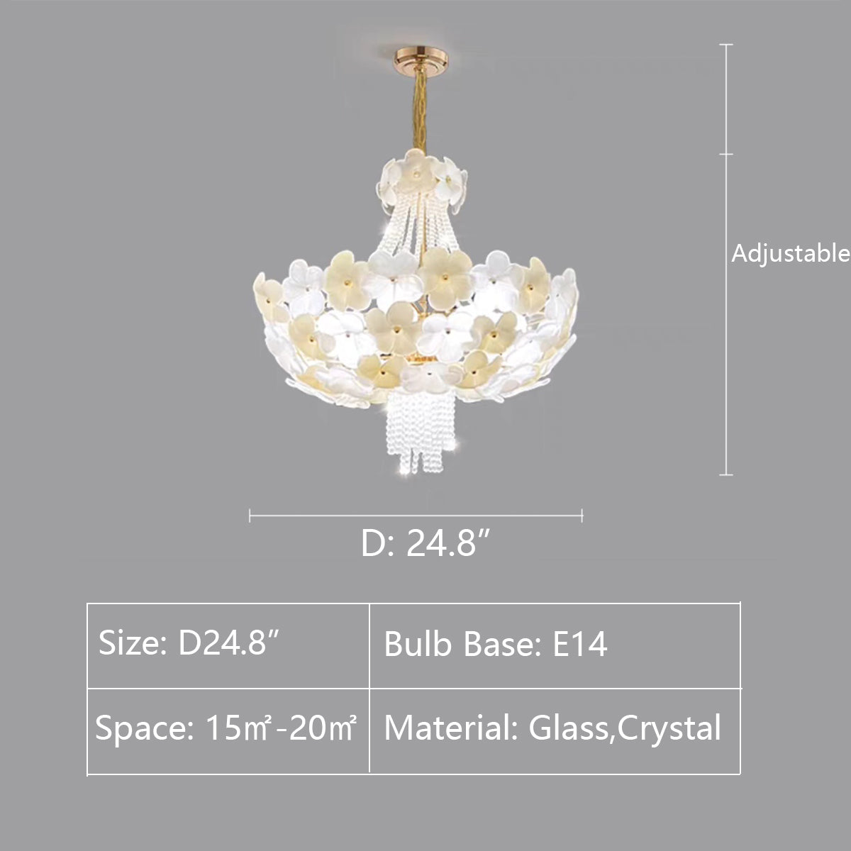 Modern Light Luxury Designer Style Flower Light Crystal Pendant Chandelier for Living Room / bedroom / big