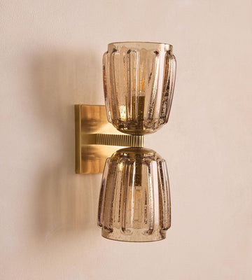 Thea 13-Inch Smoked Glass Wall Sconce