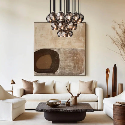 Boule De Cristal Clear/ Smoke Glass Round Cluster Chandelier 14", 19", 24", 30", 40"