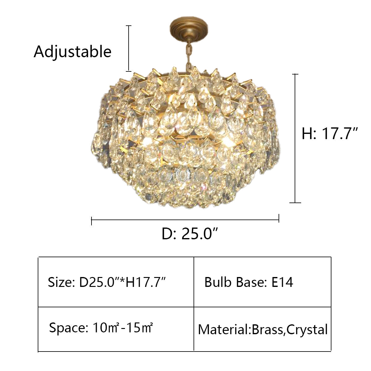 New Modern Tiers Raindrop Crystal Chandelier for Living / dining Room / bedroom / cafe