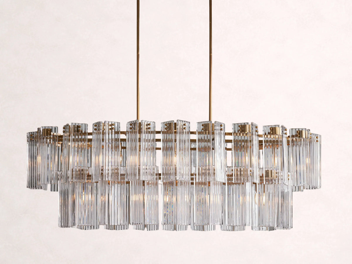 Delsie Oval Tiered Chandelier 63-Inch72-Inchw