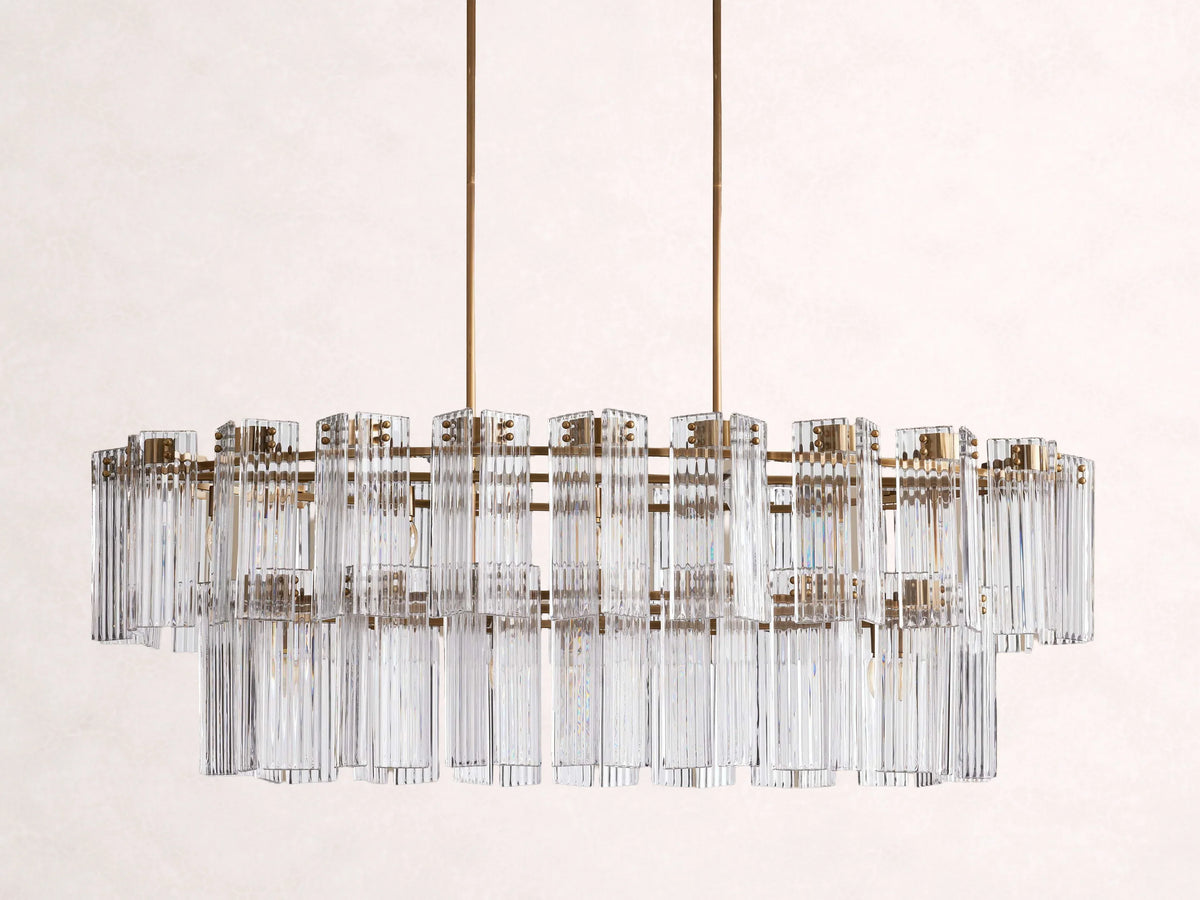 Delsie Oval Tiered Chandelier 63-Inch72-Inchw