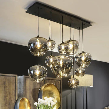 Modern Smoke Gray Glass Lamp Designer Chandelier for Cafe / kitchen Island / dining Room Style B