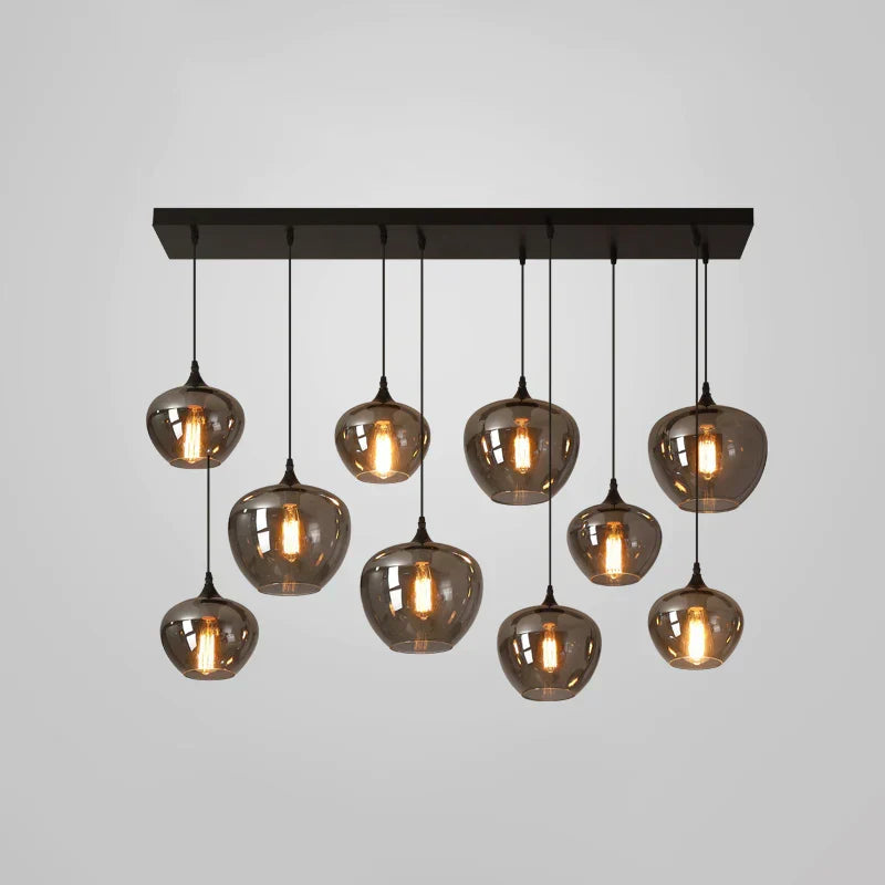 Modern Smoke Gray Glass Lamp Designer Chandelier for Cafe / kitchen Island / dining Room Style B
