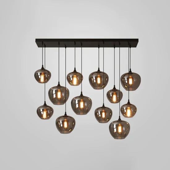 Modern Smoke Gray Glass Lamp Designer Chandelier for Cafe / kitchen Island / dining Room Style B