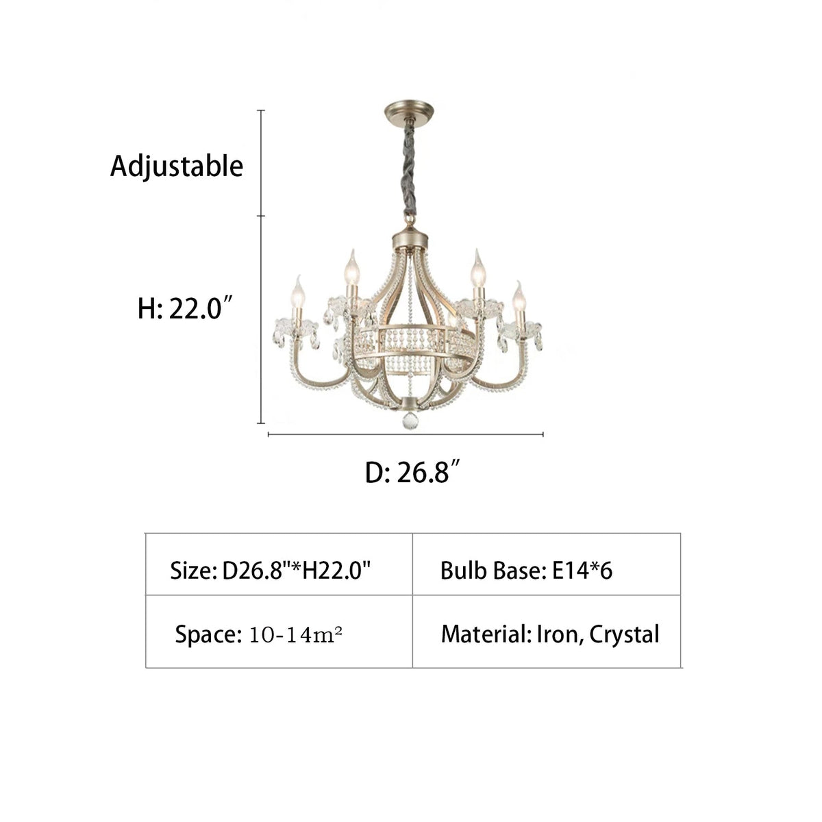 Light Luxury Nordic Vintage Candle Iron Lantern Chandelier for Living / Dining Room / Bedroom