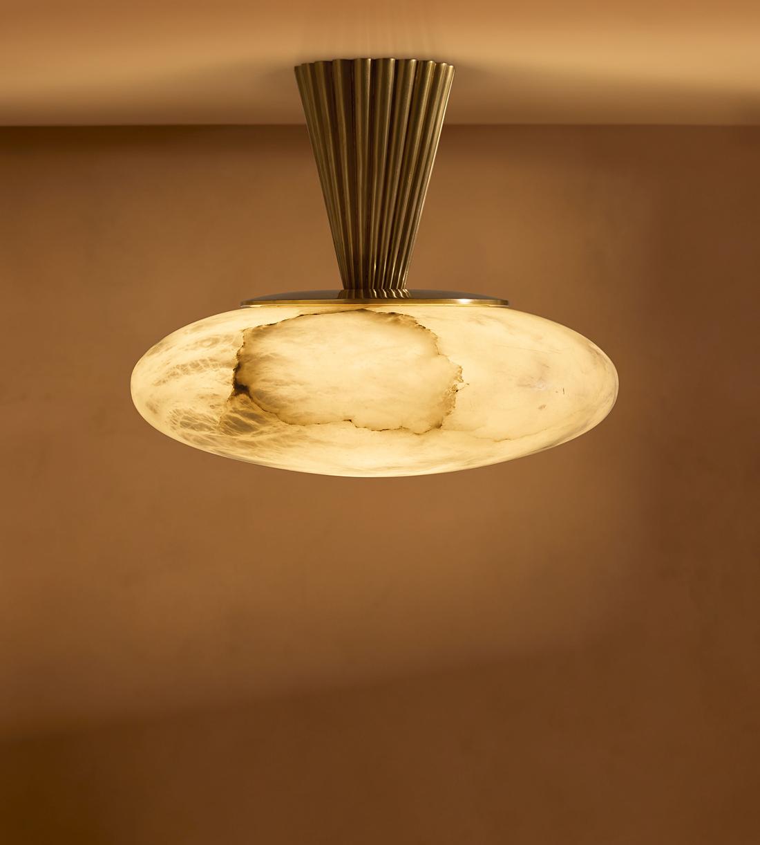 Tessa 13-Inch Alabaster Flush Mount Ceiling Light