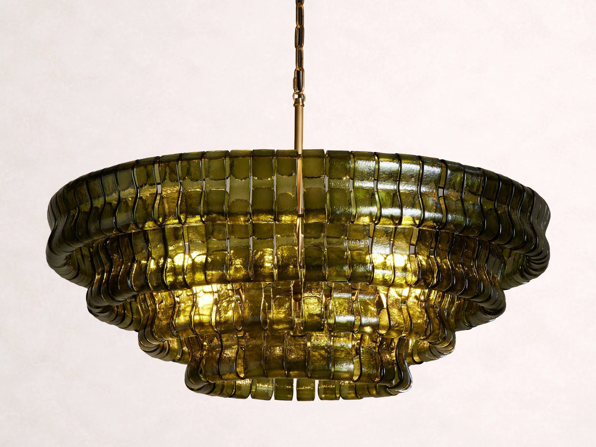 Ghiaccio Glass Round Chandelier