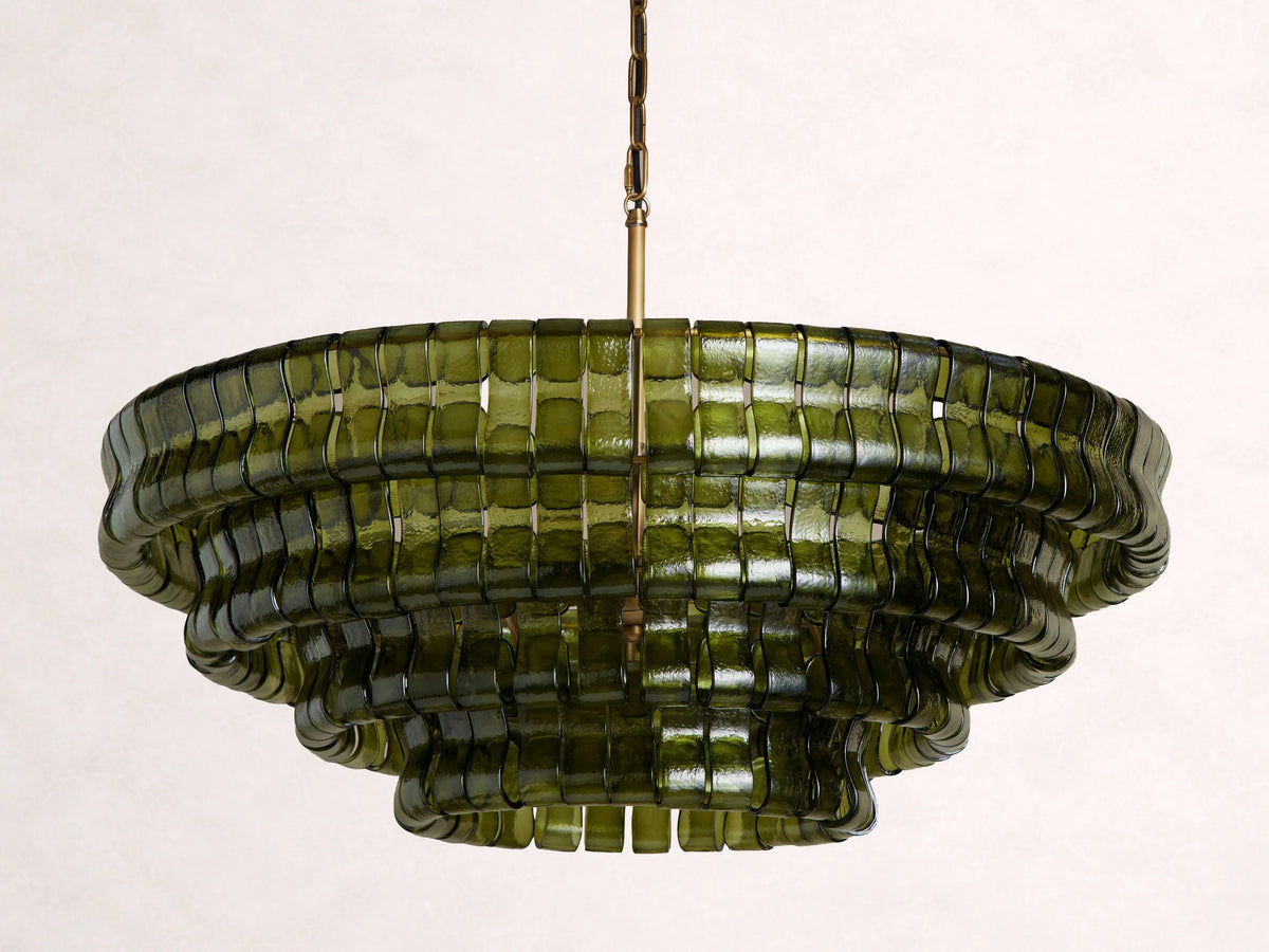 Ghiaccio Glass Round Chandelier