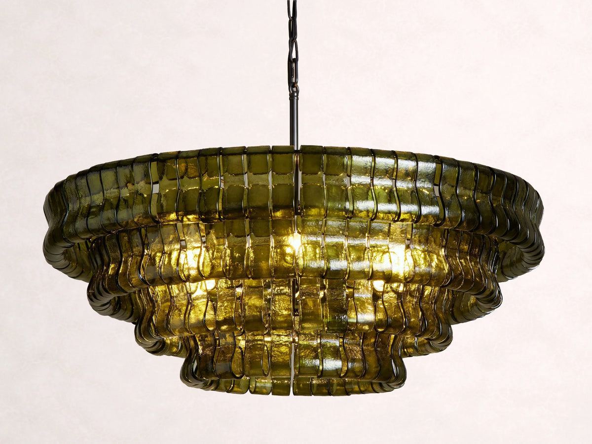 Ghiaccio Glass Round Chandelier