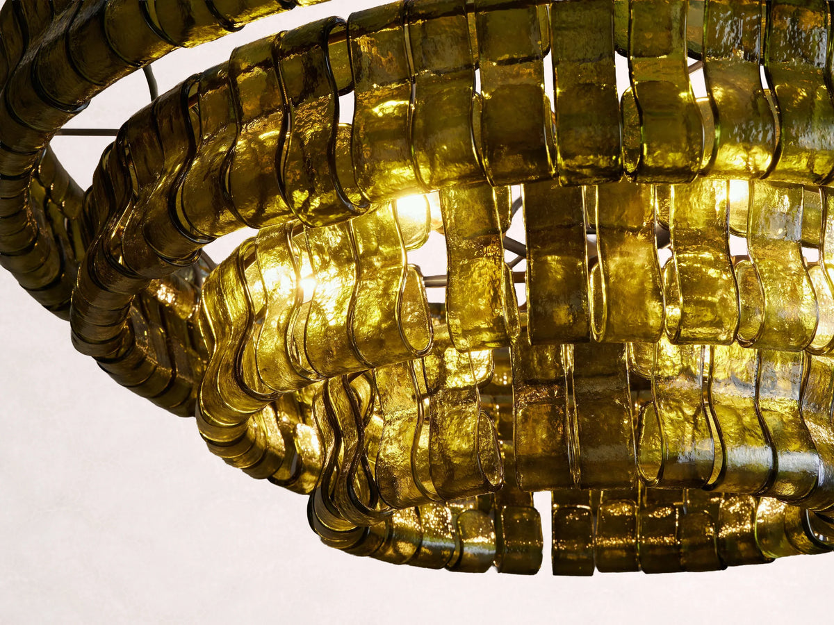 Ghiaccio Glass Round Chandelier