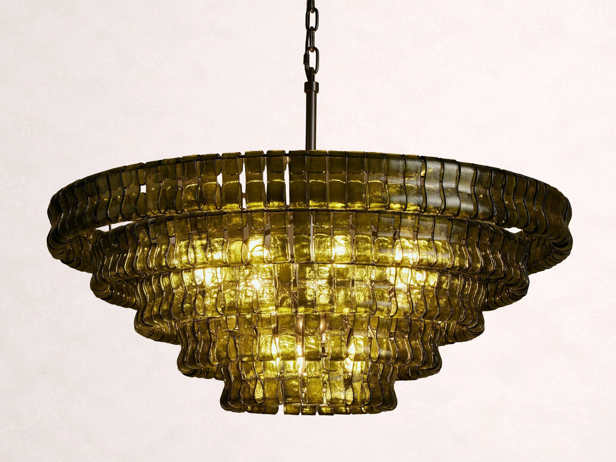 Ghiaccio Glass Round Chandelier