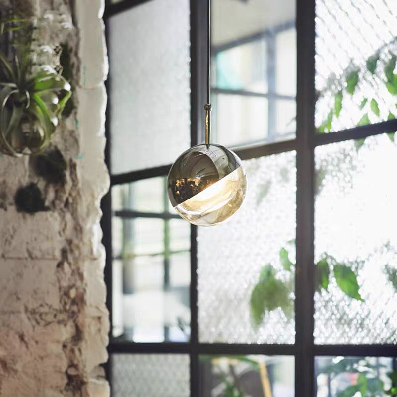 Nordic Simple Globe Pendant Light in Gold or Rose Gold