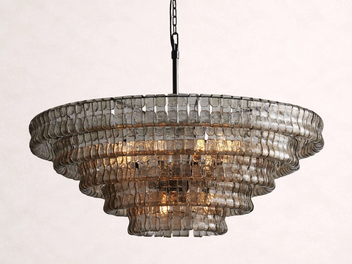 Ghiaccio Glass Round Chandelier