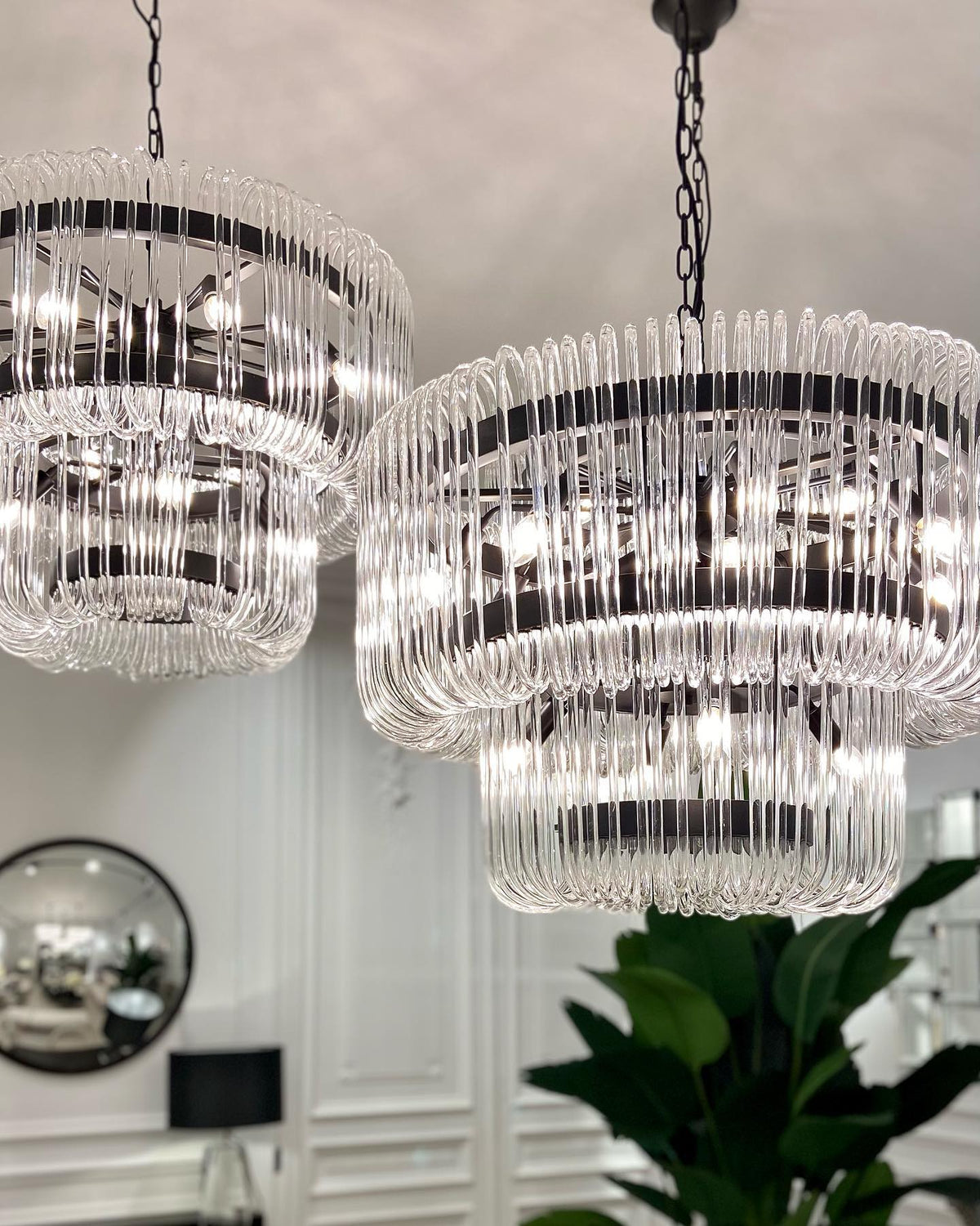 Modern Luxury 2-Tier Glass Chandelier