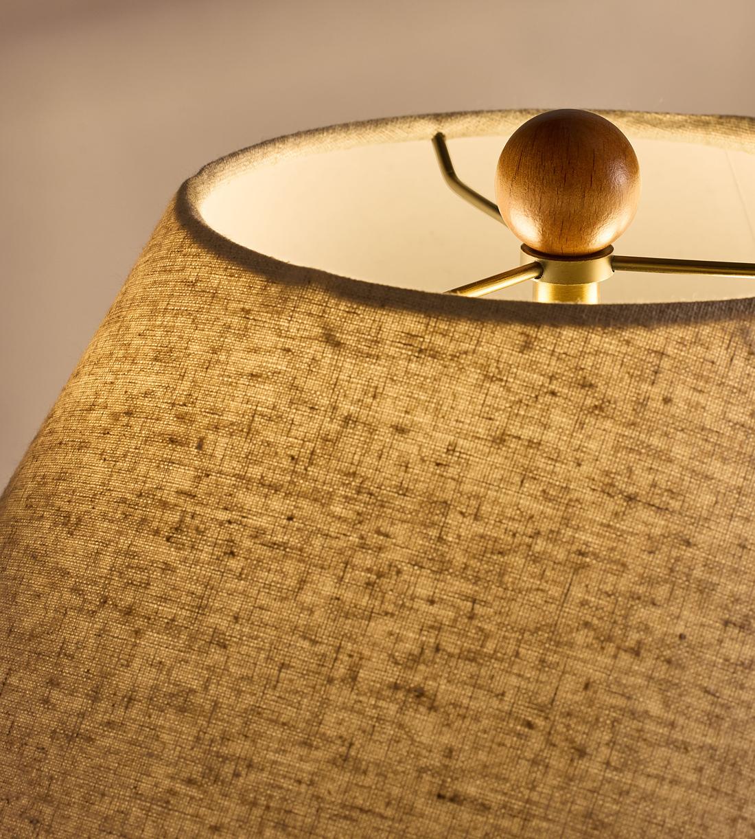 Oak Base Table Lamp with Antiqued Brass - Erhaus product image 5