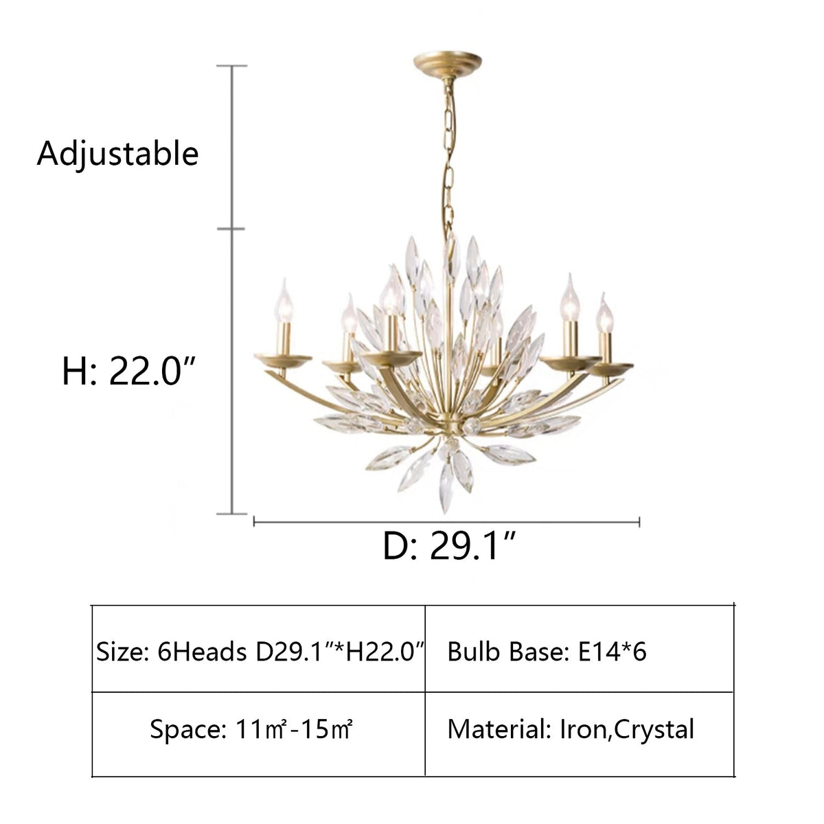 New Romantic Art Lily-Shaped Crystal Chandelier for Living Room / dining Room