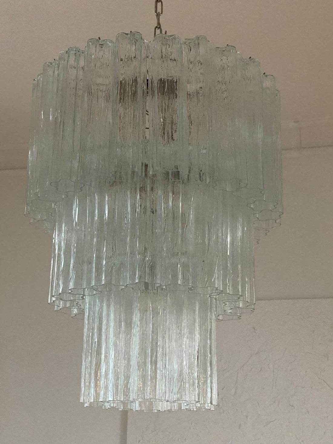 Murano Glass Chandelier – 52 Tubes – Transparent