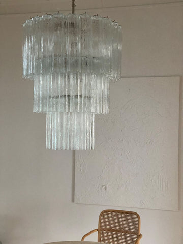 Murano Glass Chandelier – 52 Tubes – Transparent