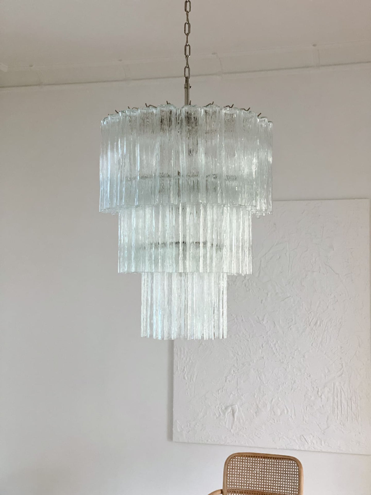 Murano Glass Chandelier – 52 Tubes – Transparent