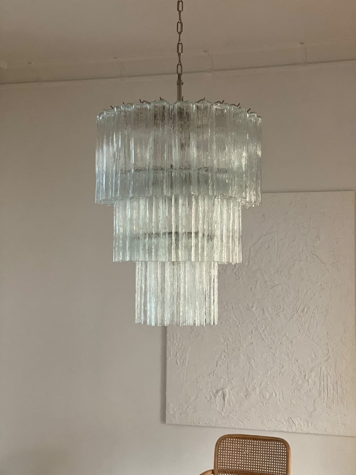 Murano Glass Chandelier – 52 Tubes – Transparent