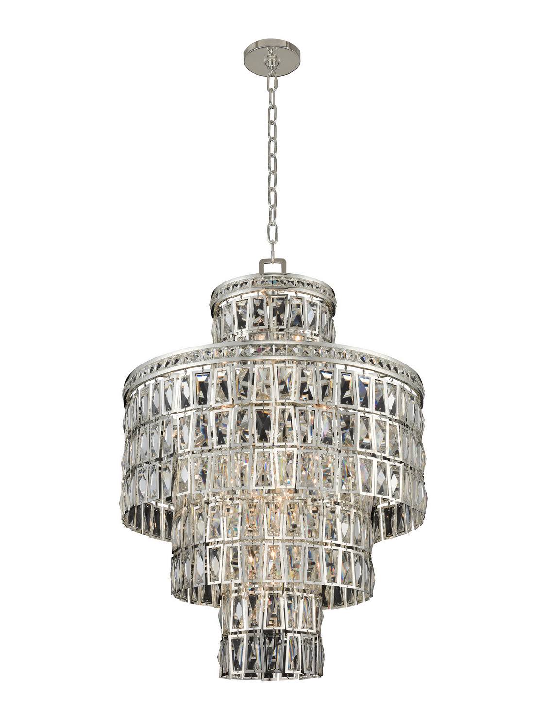 Luxury Round / oval Multi-Tier Crystal Chandelier in Silver Finish