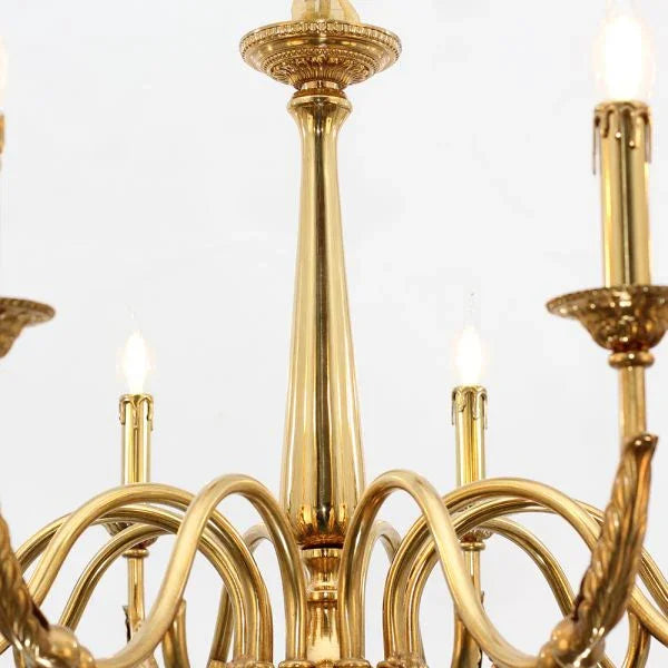 8 Lights Baroque Style Small French Chandelier Antique Brass Chandelier for Bedroom