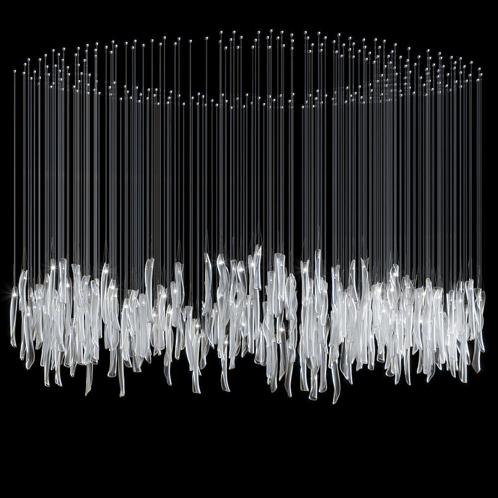 Luméa Organic Glass Tube Cluster Chandelier